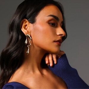 Zara Rode Irregularity Water Drop Earrings